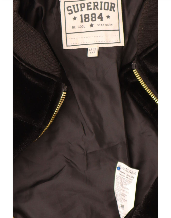 Superior piger velour polstret jakke 13-14 år sort polyester