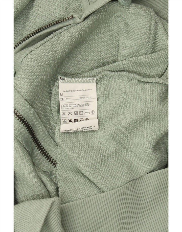 BENETTON Mens Zip Hoodie Sweater Medium Green Cotton Vintage Benetton and Second-Hand Benetton from Messina Hembry 