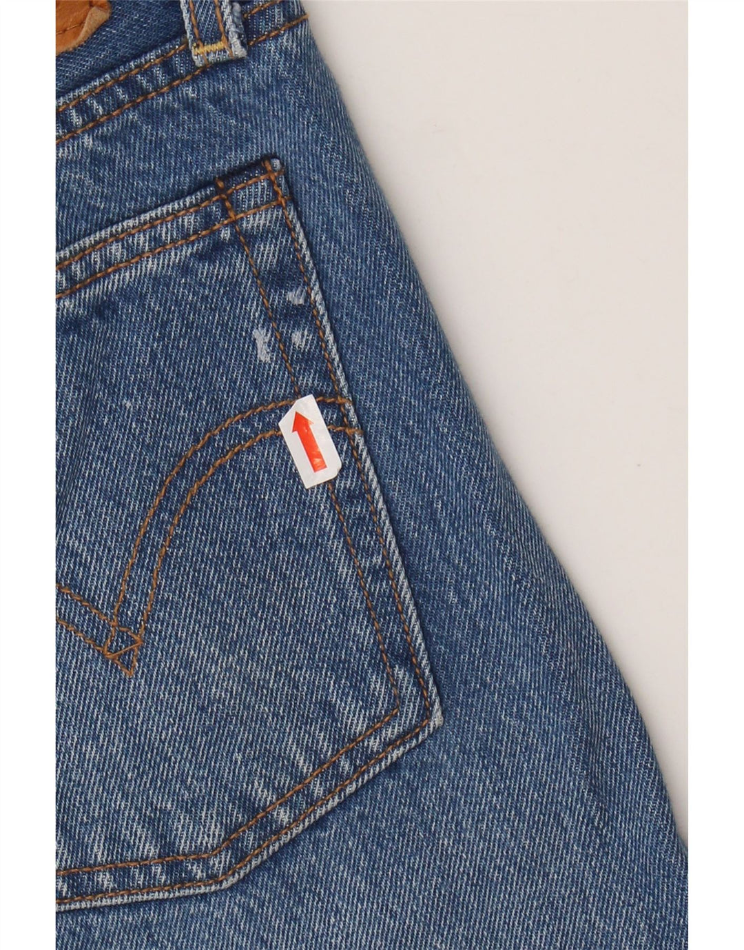 LEVI'S Dame Wedgie Straight Cropped Jeans W28 L25 Blå Bomuld