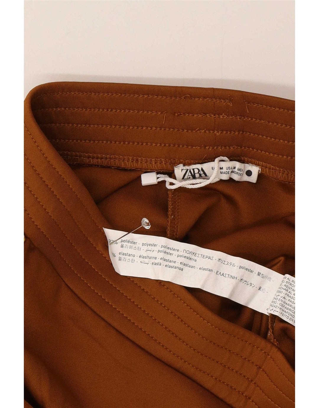 Zara Womens Relaxed Fit Sportsshorts UK 14 Medium Brown Polyester