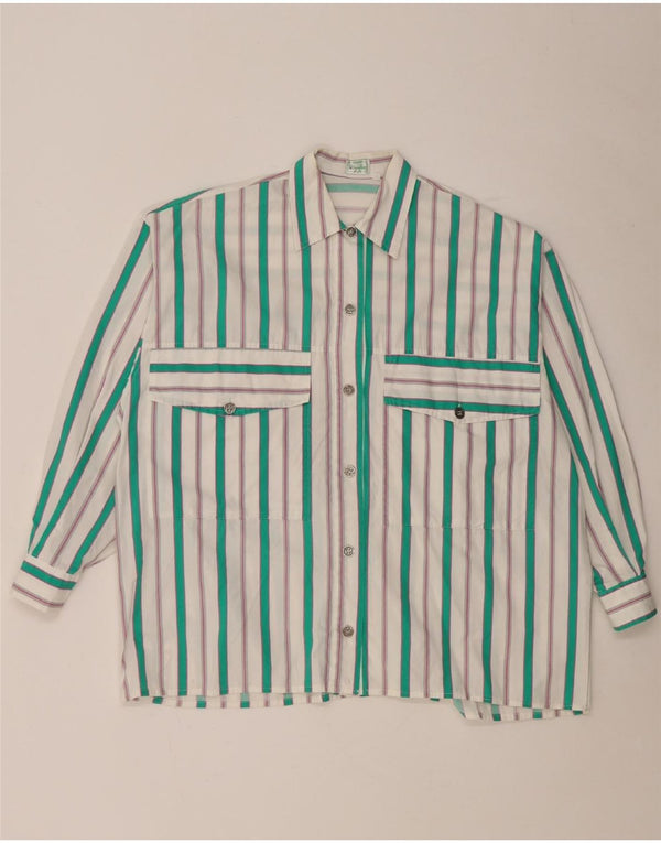 Benetton Dameskjorte UK 18 XL Hvidstribet