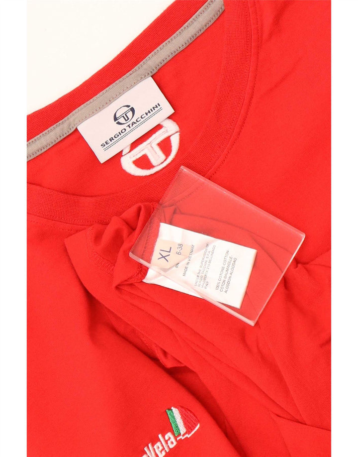 Sergio Tacchini Herre T-Shirt Top XL Rød Bomuld