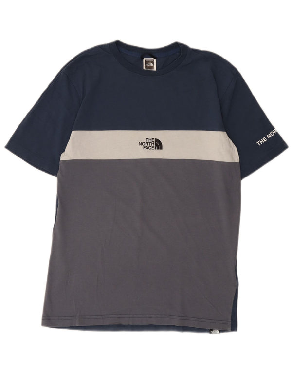 The North Face Herre grafisk T-shirt Top XS Marineblå Colourblock Bomuld