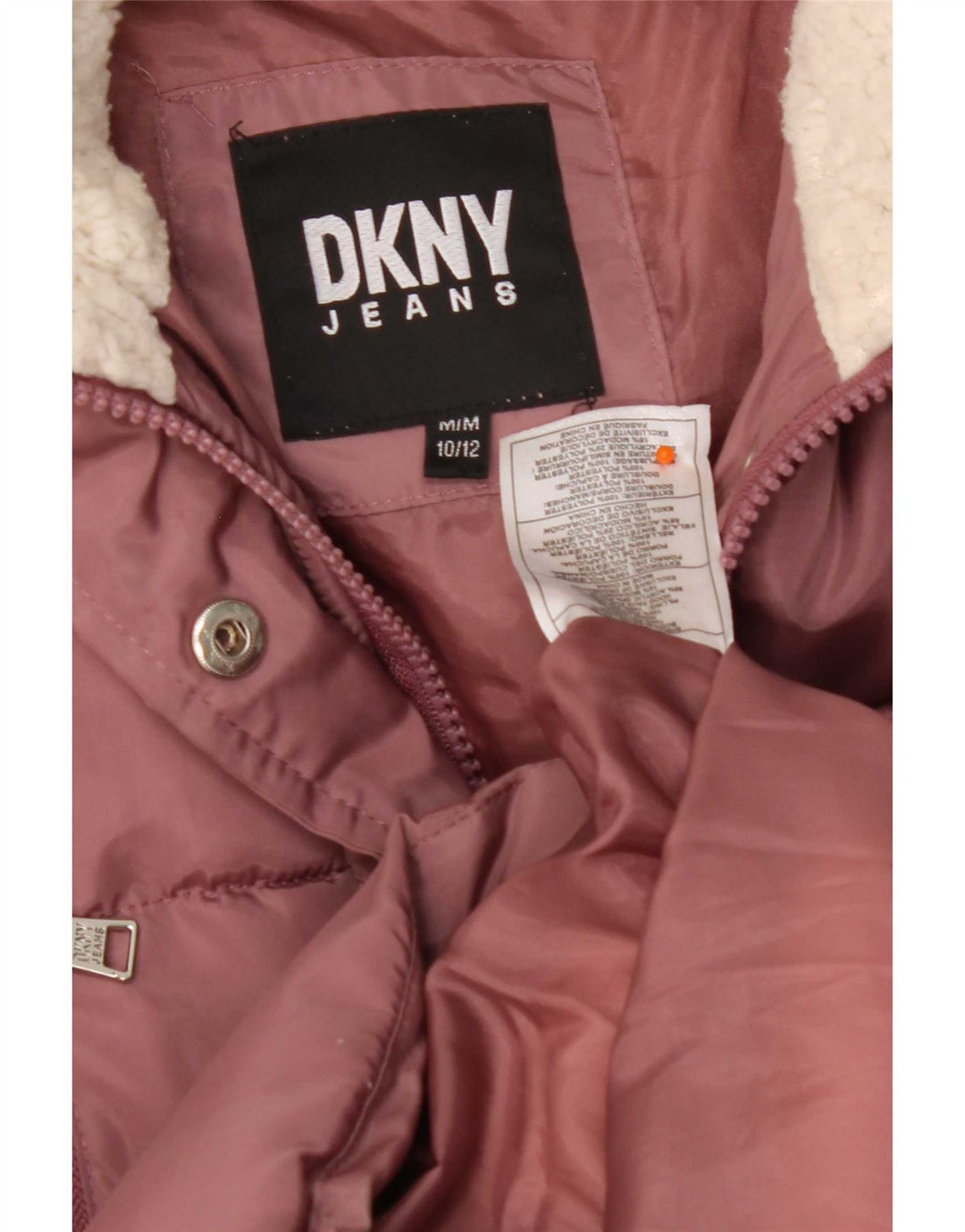 Dkny Piger Hætte Vatteret Frakke 10-11 År Medium Pink Polyester