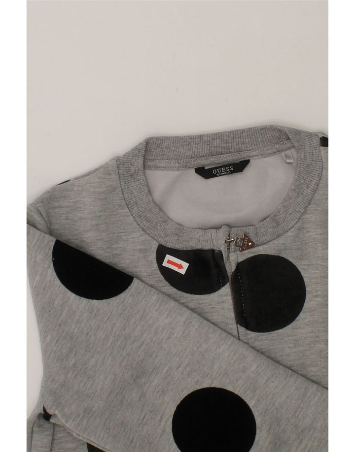 GUESS Girls Cardigan Sweater 11-12 Years Grey Polka Dot Polyester Vintage Guess and Second-Hand Guess from Messina Hembry 