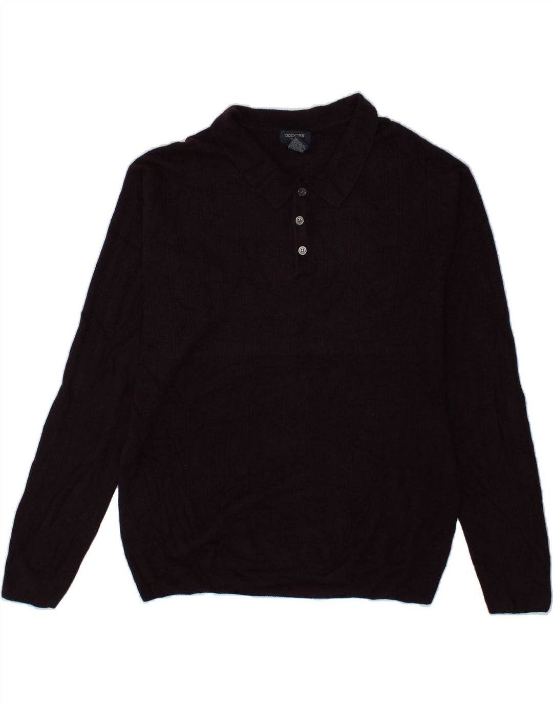 DOCKERS Mens Polo Neck Jumper Sweater XL Maroon Acrylic Vintage Dockers and Second-Hand Dockers from Messina Hembry 