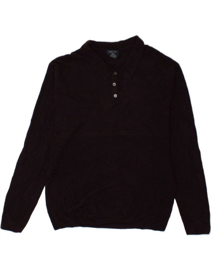DOCKERS Mens Polo Neck Jumper Sweater XL Maroon Acrylic Vintage Dockers and Second-Hand Dockers from Messina Hembry 