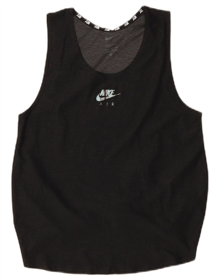 Nike Dame Dri Fit Vest Top UK 10 Small Black Polyester