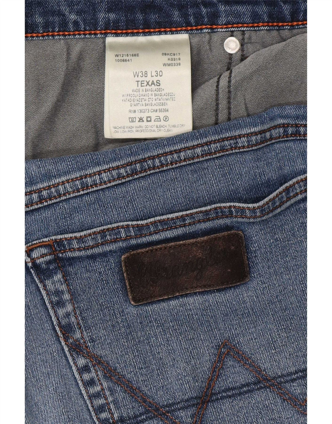 Wrangler Herre Texas Straight Jeans W38 L30 Blå Bomuld