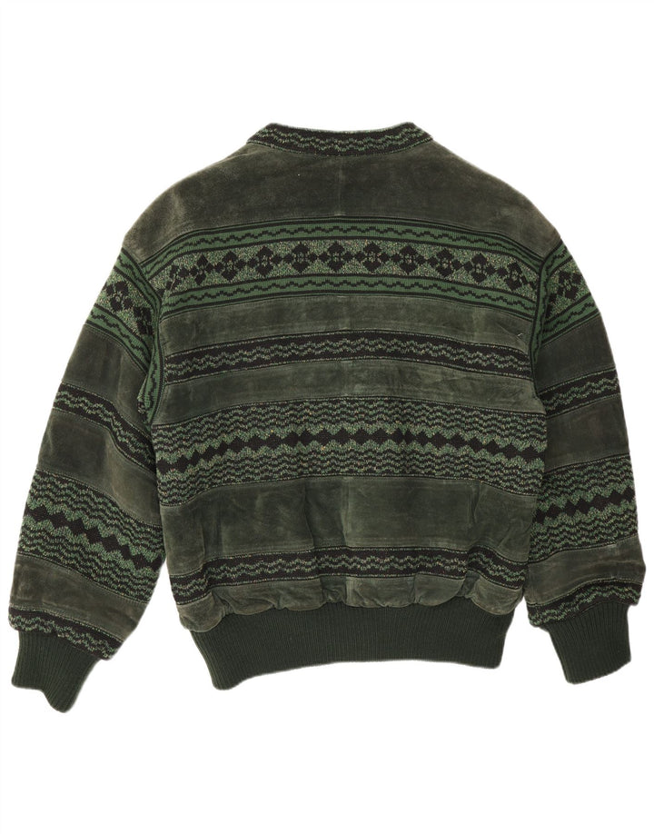 Breco's Herre Ruskind Bomber Jacket IT 50 Large Grønt Læder