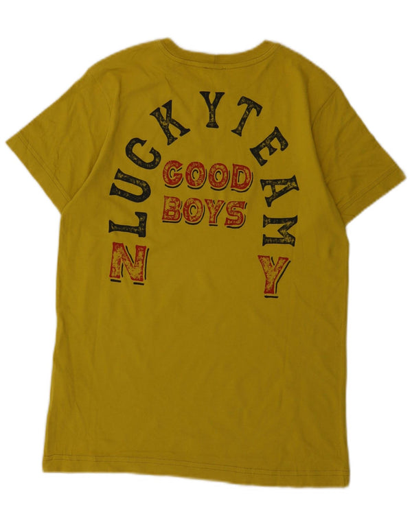 Benetton Boys Indigo Graphic T-Shirt Top 13-14 Years 3XL  Yellow Cotton