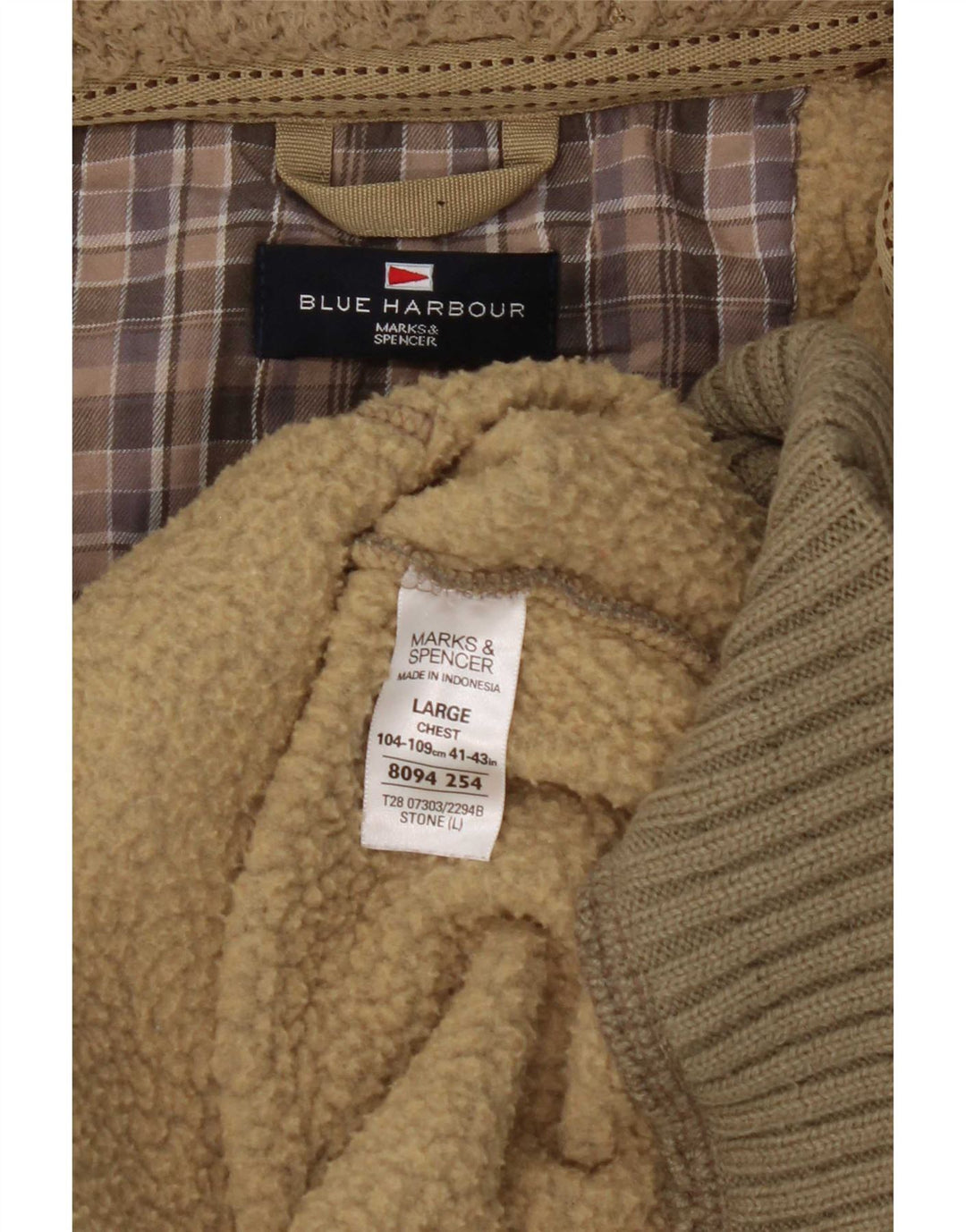 Marks & Spencer Herre Blue Harbor Hættetrøje med lynlås Stor Khaki Polyester