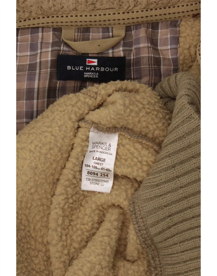 Marks & Spencer Herre Blue Harbor Hættetrøje med lynlås Stor Khaki Polyester