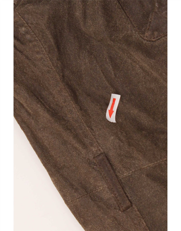 Vintage Herre Motorcykel Læder Utility Jacket UK 38 Medium Brown