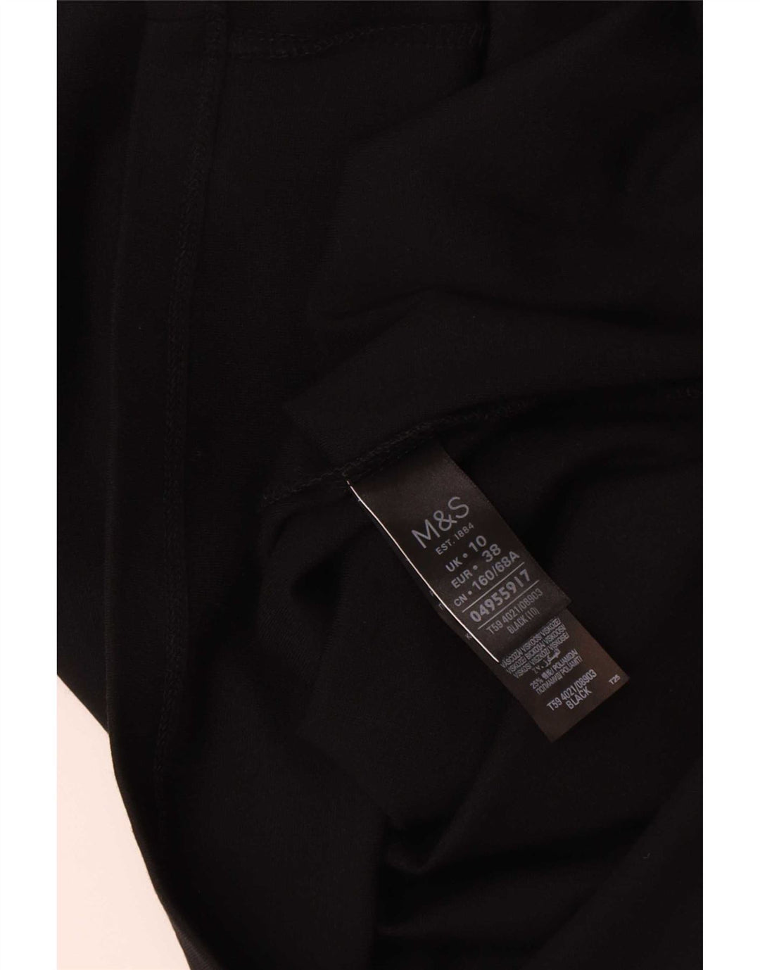 Marks & Spencer Midi-nederdel til kvinder UK 10 Small W30 Black Viscose