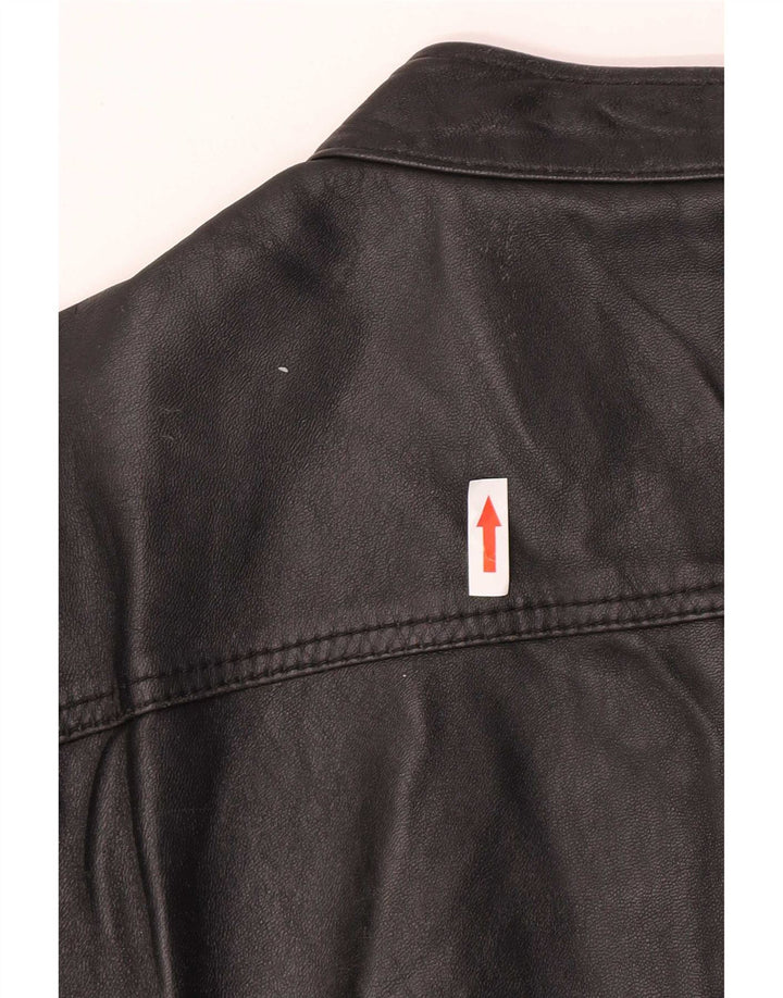 Zen Herre Læderjakke EU 50 Medium Sort Læder