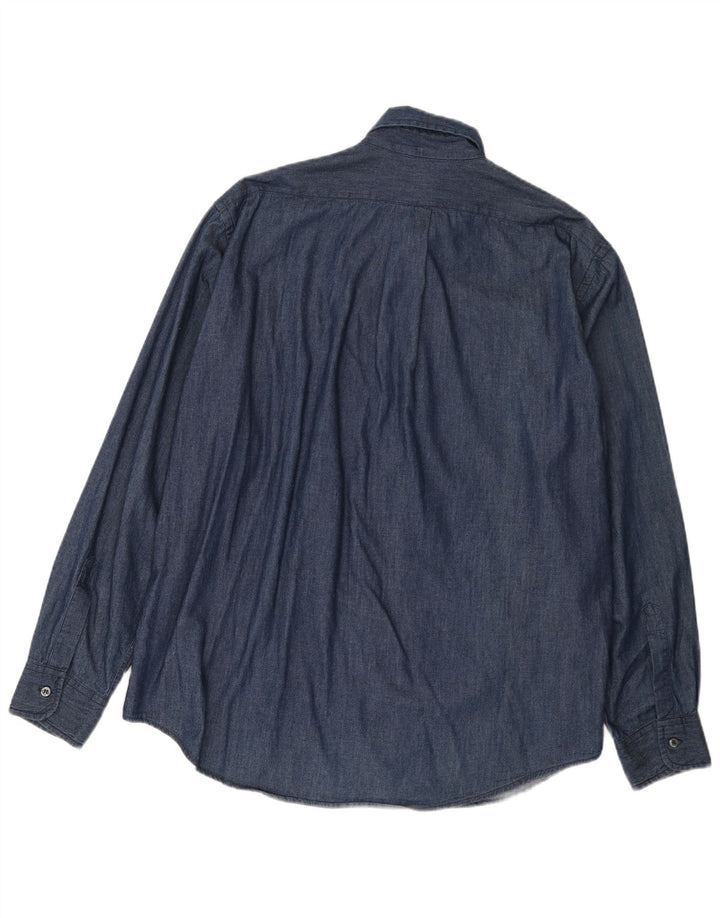 Trussardi Jeans Herre Denim Shirt XL Navy Blue Bomuld