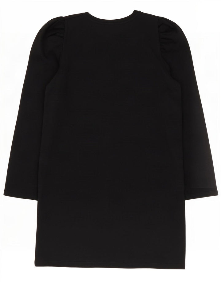 Zara Dame Langærmet Skift Kjole UK 14 Medium Sort Bomuld