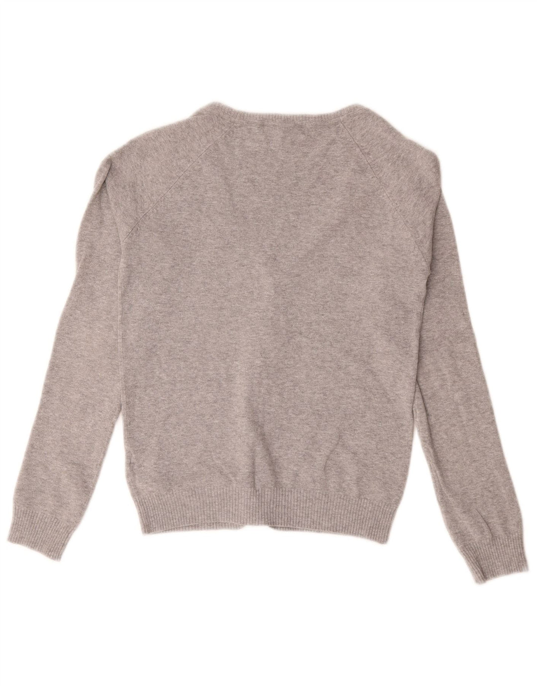 Zara Dame Cardigan Sweater UK 10 Lille Grå Bomuld