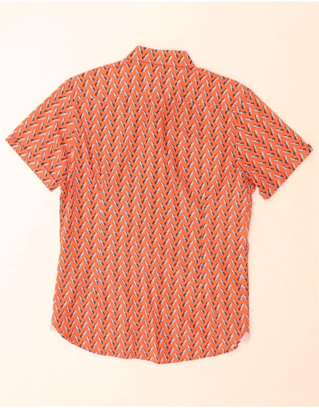 Ted Baker Herre abstrakt mønster kortærmet skjorte størrelse 3 Medium Orange
