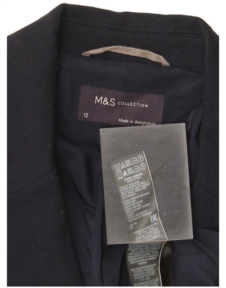 Marks & Spencer Dame 1-knaps blazerjakke UK 12 Medium Navy Blue