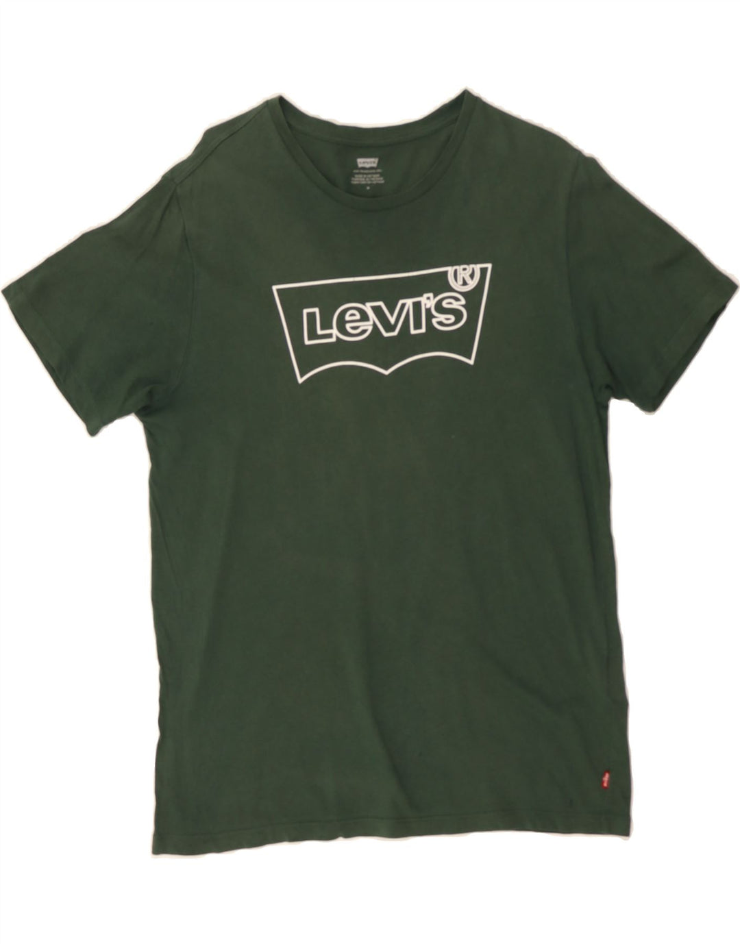LEVI'S Mens Graphic T-Shirt Top Medium Green Cotton Vintage Levi's and Second-Hand Levi's from Messina Hembry 