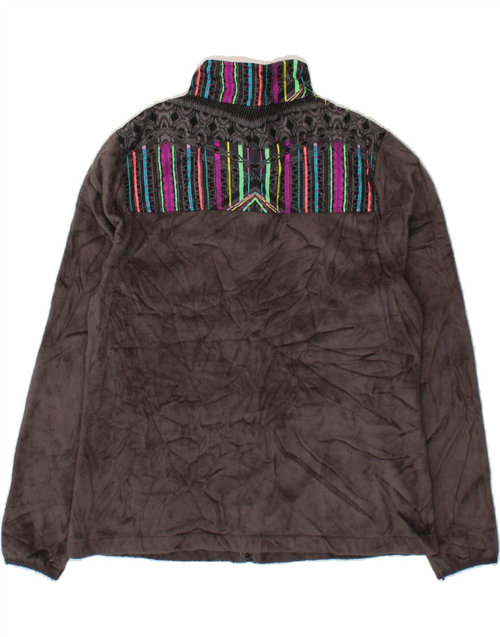 FILA Womens Fleece Jacket UK 14 Medium Grey Patchwork Polyester Vintage Fila and Second-Hand Fila from Messina Hembry 