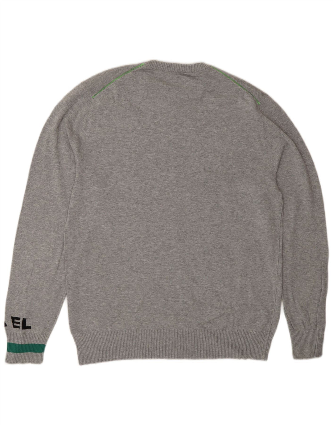 DIESEL Herre grafisk rund hals sweater stor grå bomuld