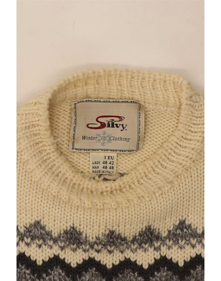 Silvy Herre Crew Neck Jumper Sweater IT 48 Medium Multicolored Fair Isle