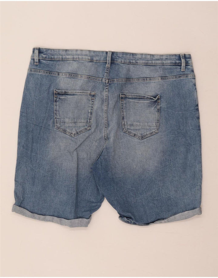 Marks & Spencer Dame Denim Shorts UK 20 2XL W40 Blå Bomuld