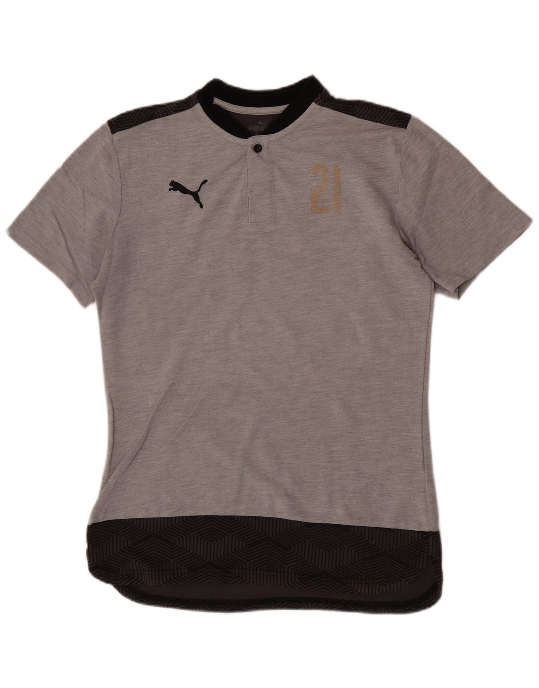 Puma Herre grafisk T-shirt Top Mellemgrå Colourblock Bomuld