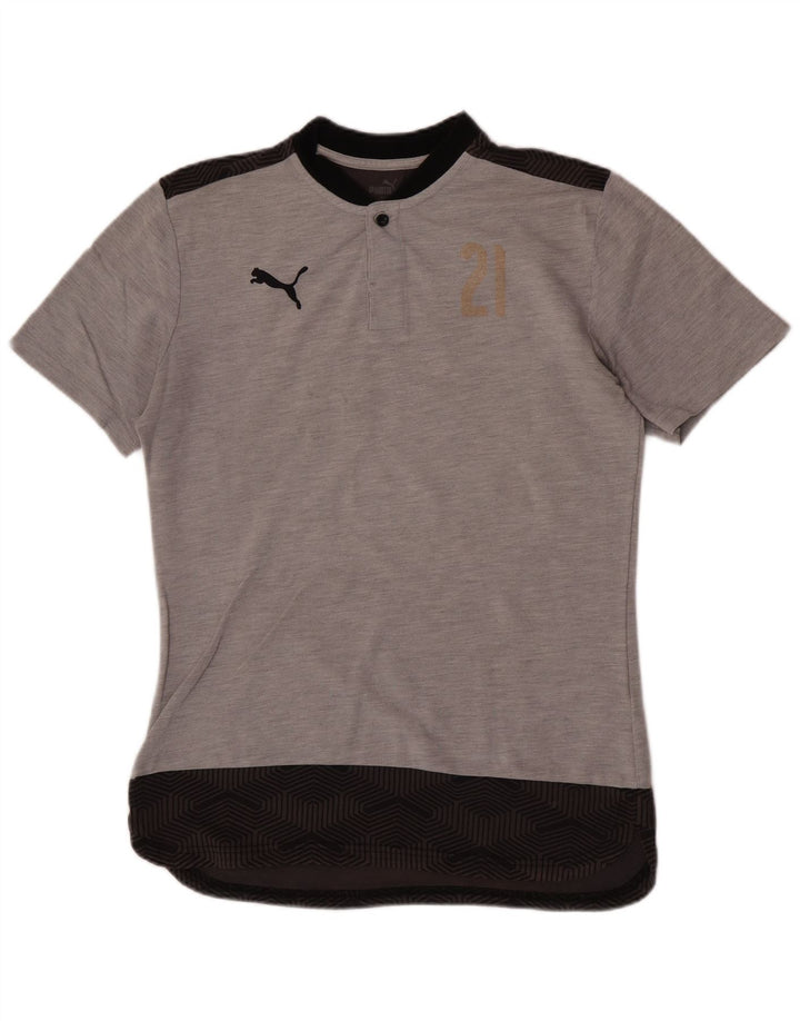 Puma Herre grafisk T-shirt Top Mellemgrå Colourblock Bomuld