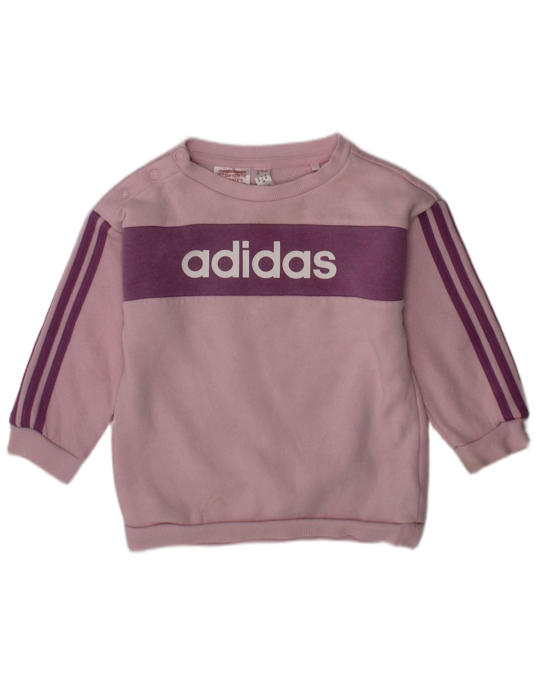 ADIDAS grafisk sweatshirt til babypiger 9-12 måneder Pink Colourblock