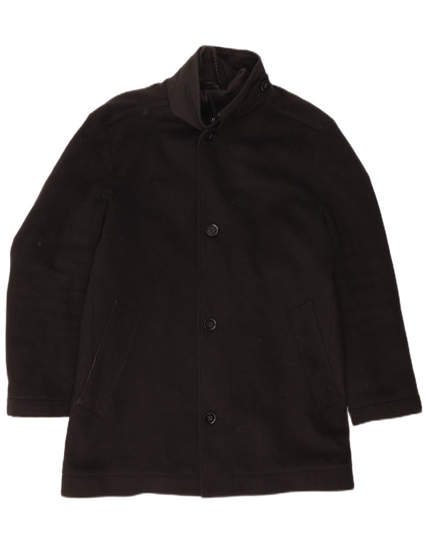 Hugo Boss Herre Overfrakke EU 48 Medium Sort Uld