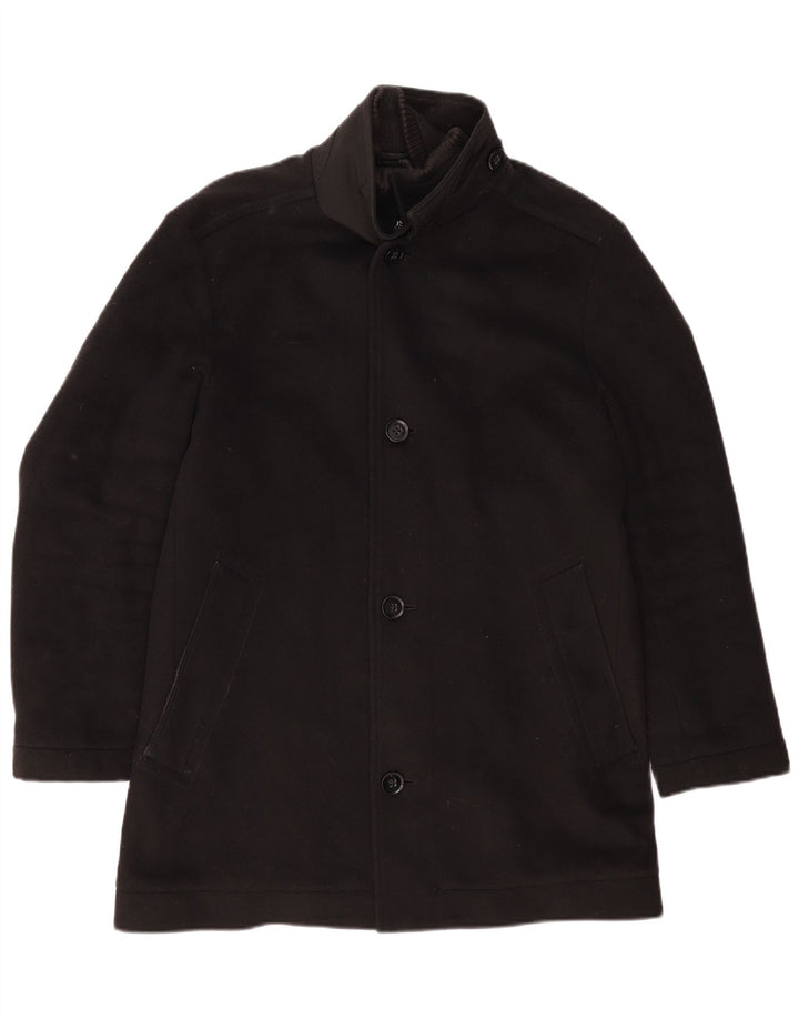 Hugo Boss Herre Overfrakke EU 48 Medium Sort Uld