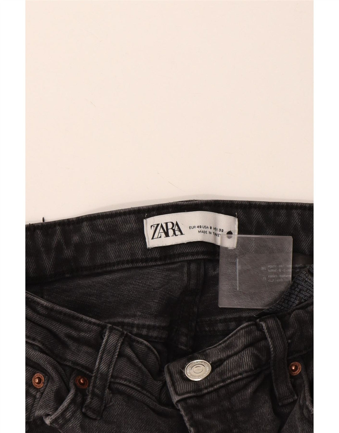 Zara Dame Straight Jeans EU 40 Medium W30 L26 Grå Bomuld