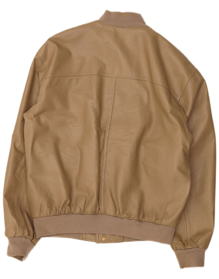 Vintage herre læder bomberjakke UK 42 XL Beige