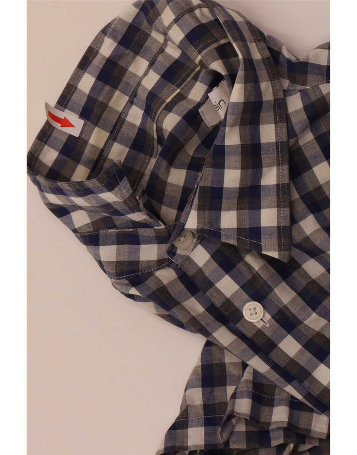 Calvin Klein Kortærmet Herreskjorte Medium Blue Gingham Cotton