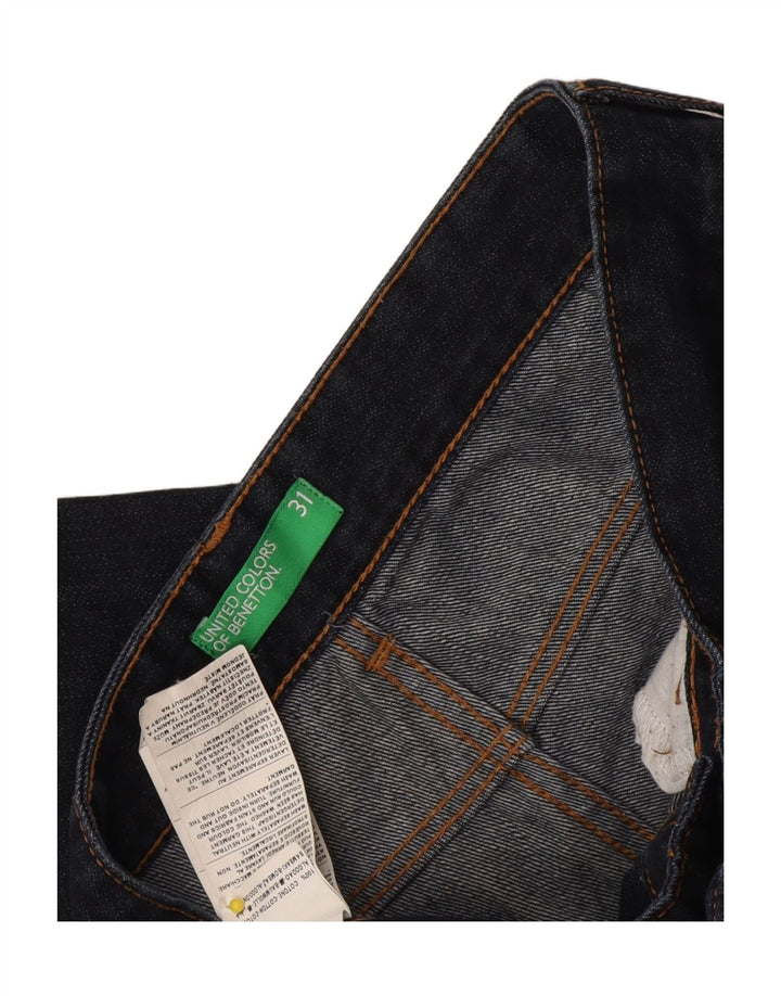 Benetton Herre Slim Jeans W31 L31 Marineblå Bomuld