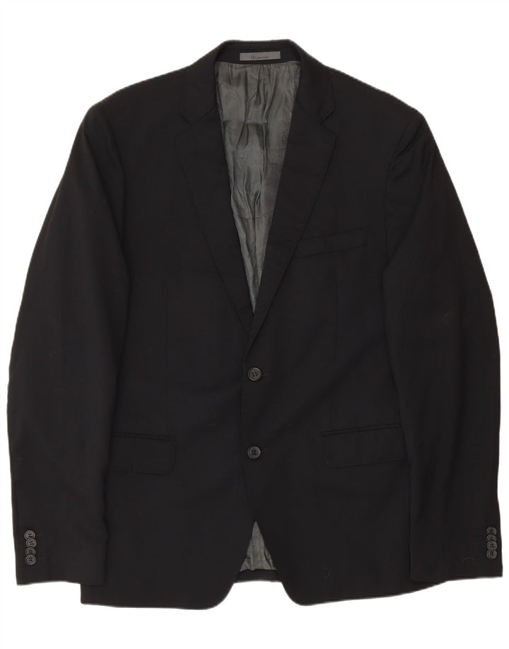 Calvin Klein Herre 2-knaps blazerjakke IT 52 XL Sort Virgin Wool