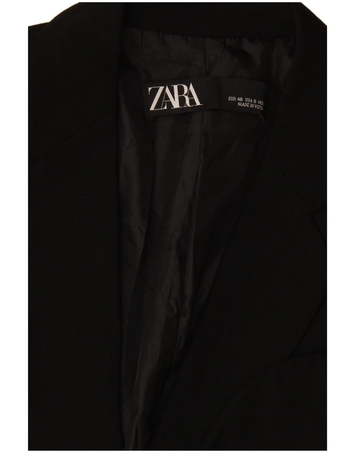 Zara Dame 1-knaps blazerjakke EU 40 Medium Sort