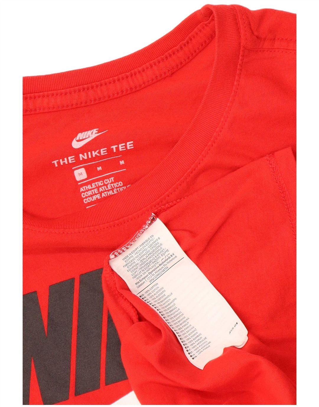 Nike Herre Athletic Cut Grafisk T-Shirt Top Medium Rød Bomuld