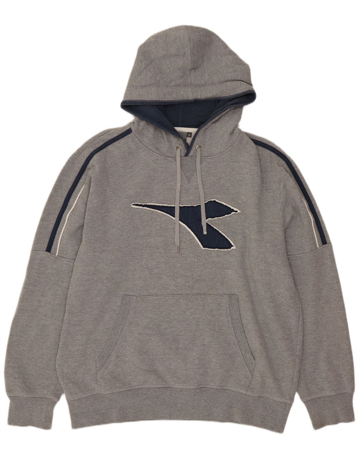 Diadora Herre grafisk hættetrøje XL Grå bomuld