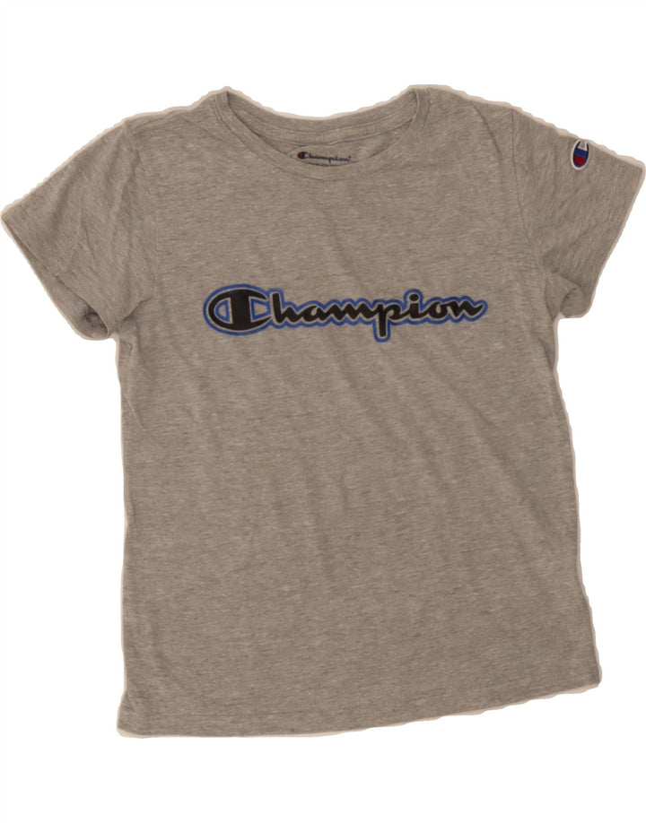 CHAMPION Boys Graphic T-Shirt Top 7-8 Years Small  Grey Cotton Vintage Champion and Second-Hand Champion from Messina Hembry 