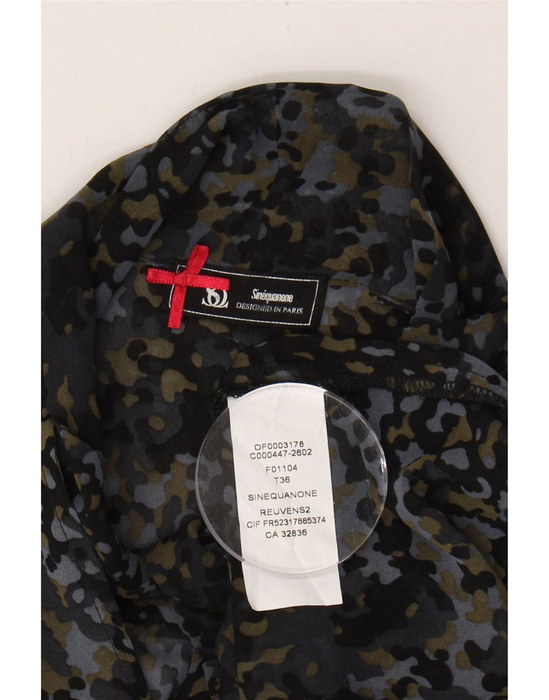 SINEQUANONE Womens Shirt Blouse EU 36 Small Multicoloured Camouflage Vintage Sinequanone and Second-Hand Sinequanone from Messina Hembry 