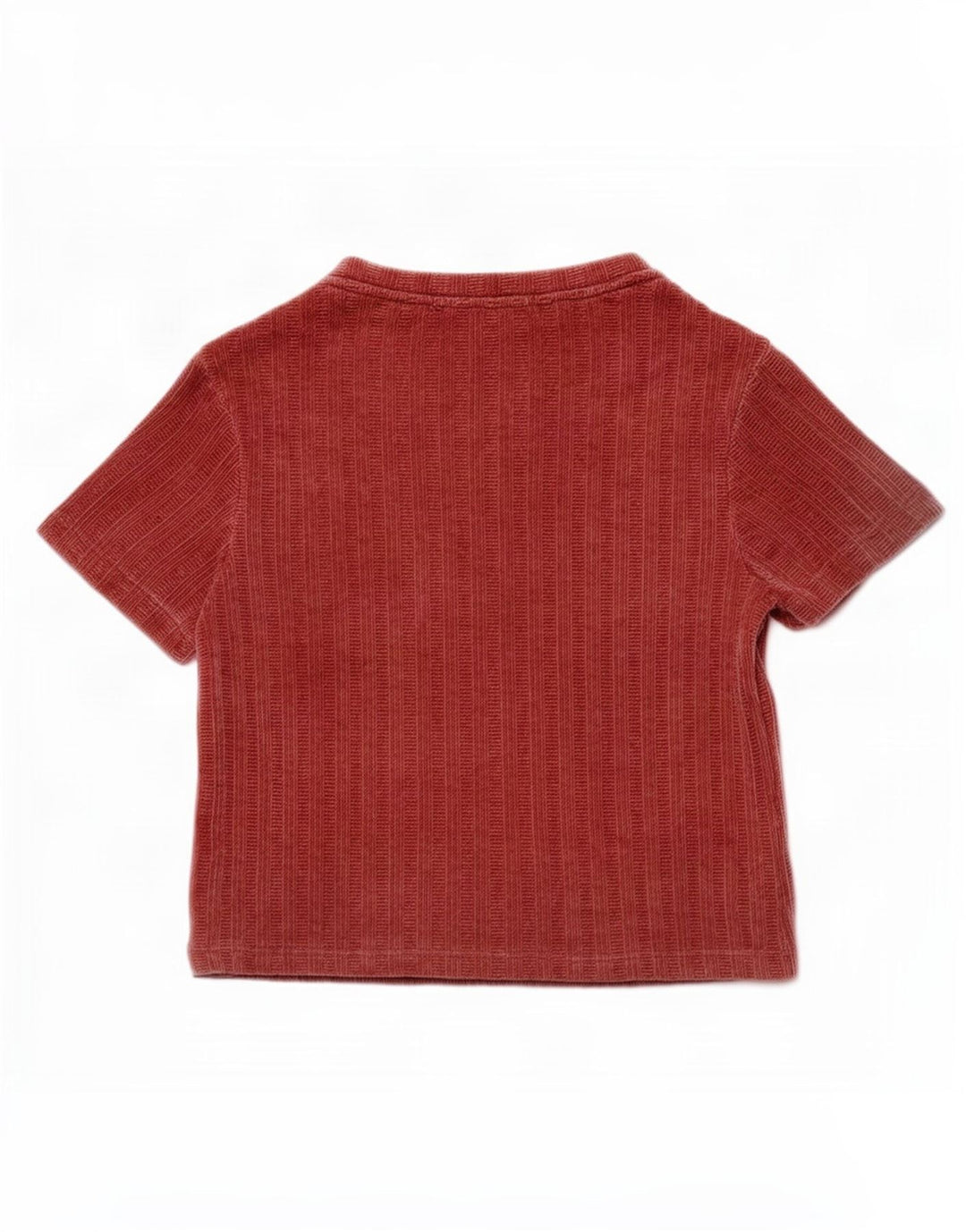 Zara Dame Velour Bluse Top UK 10 Lille Rød Polyester