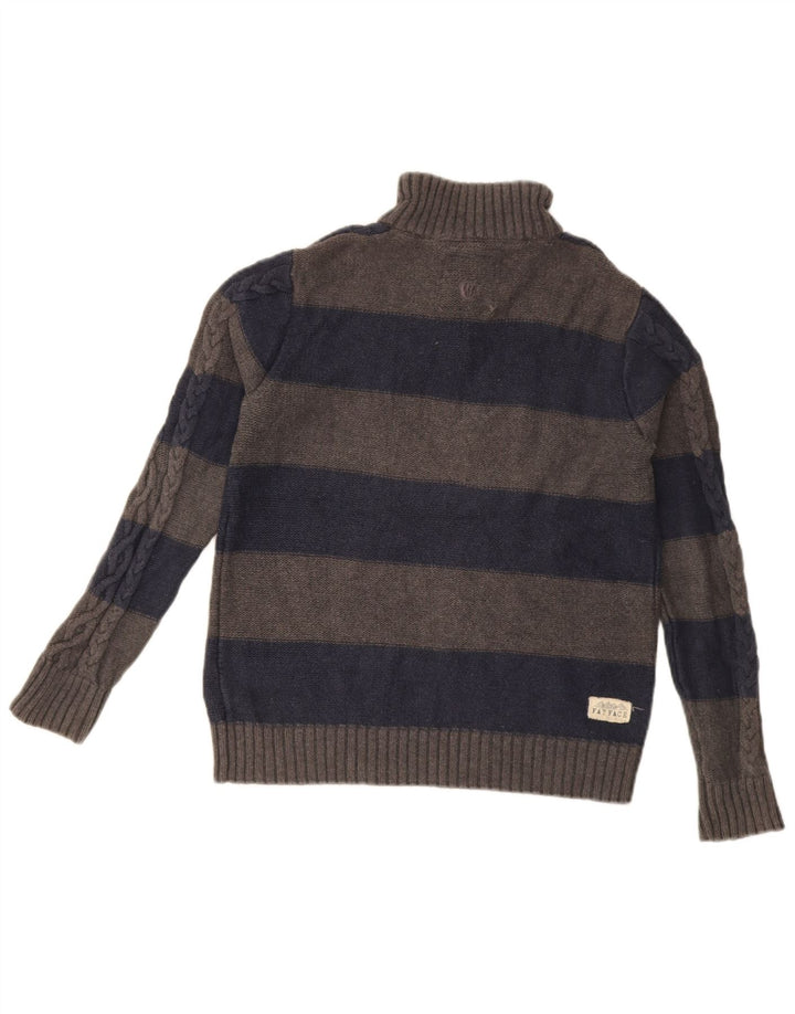 Fat Face drenge sweater med knaphals 12-13 år grå stribet bomuld