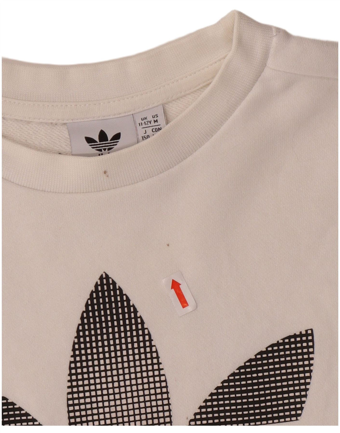 ADIDAS Boys Graphic Top Long Sleeve 11-12 Years White Cotton