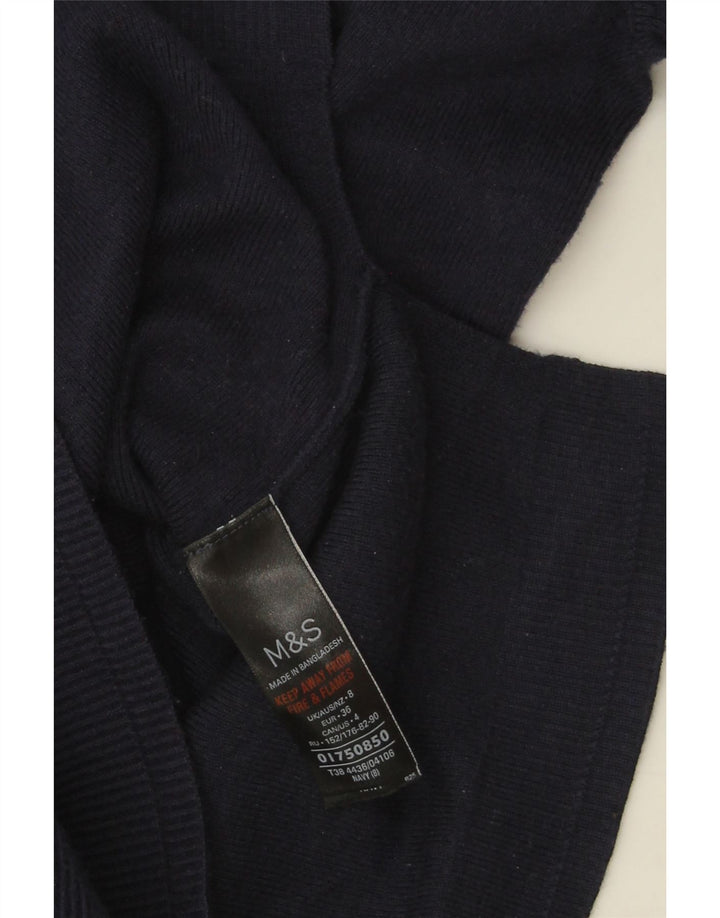 Marks & Spencer Dame Turtle Neck Jumper Sweater UK 8 Small Navy Blue