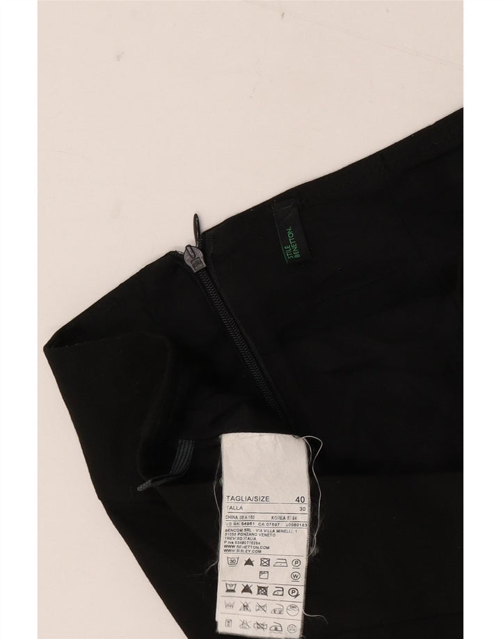 Benetton Womens Pencil Skirt IT 40 Small W30 Black Polyester